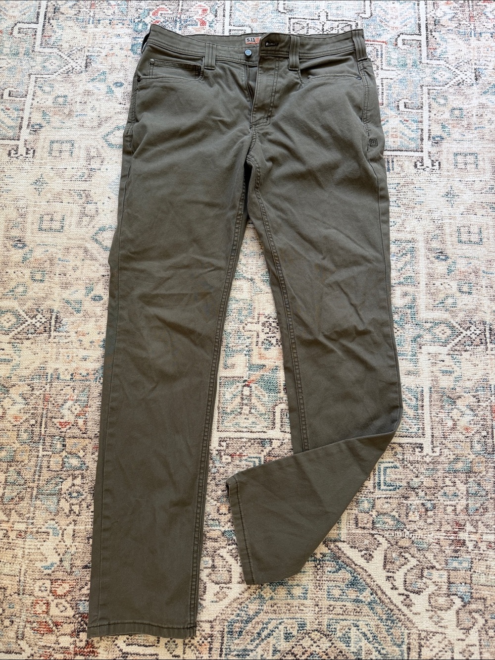 5.11 Tactical Pants Mens 34 green Chino Straight Leg Workwear Utility Pockets